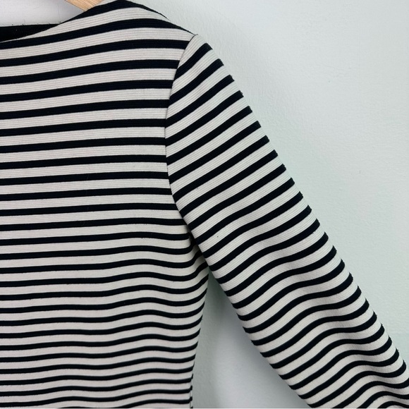ZARA Striped Drop Waist 3/4 Sleeve Dress L - Picture 2 of 5